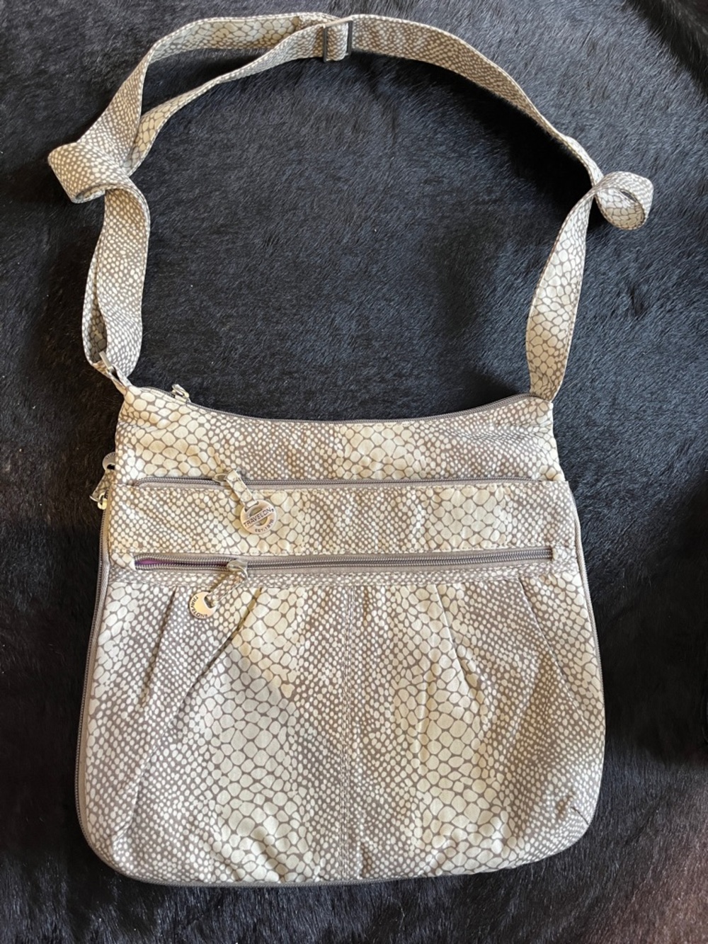 Neutral Snake-Print Crossbody Shoulder Bag - Women -Travelon